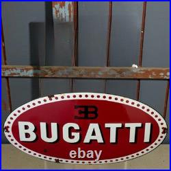 Vintage BUGATTI Enamel Plaque Sign For Advertising, Enamel Sign