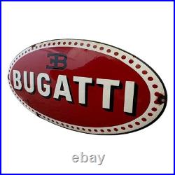 Vintage BUGATTI Enamel Plaque Sign For Advertising, Enamel Sign