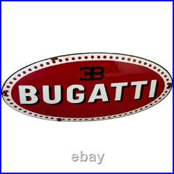Vintage BUGATTI Enamel Plaque Sign For Advertising, Enamel Sign