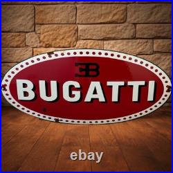 Vintage BUGATTI Enamel Plaque Sign For Advertising, Enamel Sign