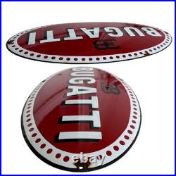 Vintage BUGATTI Enamel Plaque Sign For Advertising, Enamel Sign