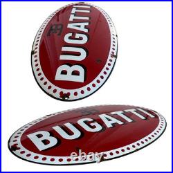 Vintage BUGATTI Enamel Plaque Sign For Advertising, Enamel Sign
