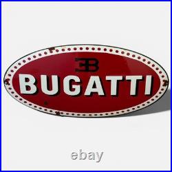 Vintage BUGATTI Enamel Plaque Sign For Advertising, Enamel Sign