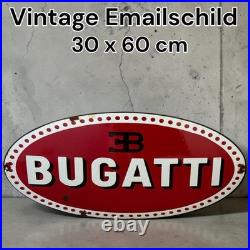 Vintage BUGATTI Enamel Plaque Sign For Advertising, Enamel Sign
