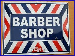 Vintage Barber Shop Metal Enamel Sign