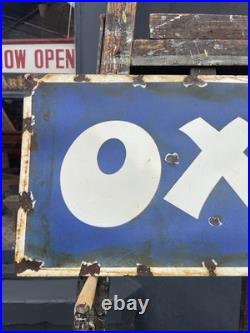 Vintage Blue & White Enamel OXO Sign Signage