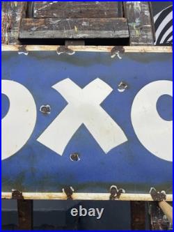 Vintage Blue & White Enamel OXO Sign Signage