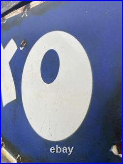 Vintage Blue & White Enamel OXO Sign Signage