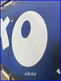 Vintage Blue & White Enamel OXO Sign Signage