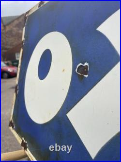 Vintage Blue & White Enamel OXO Sign Signage