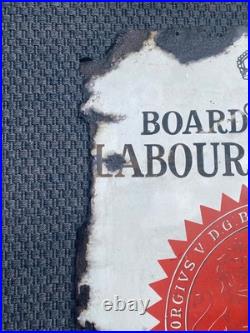 Vintage Board of Trade Labour Exchange Enamel Sign Holloway Road London 36 x 24