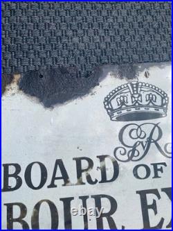 Vintage Board of Trade Labour Exchange Enamel Sign Holloway Road London 36 x 24