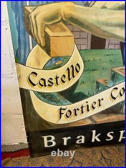 Vintage Brakspear The Bricklayers Arms pub enamel painted sign Essex
