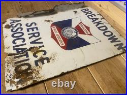 Vintage Breakdown Service Association Enamel Sign Vintage Breakdown Service Association Enamel Sign