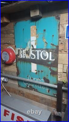 Vintage Bristol Cigarettes Enamel Advertising Sign