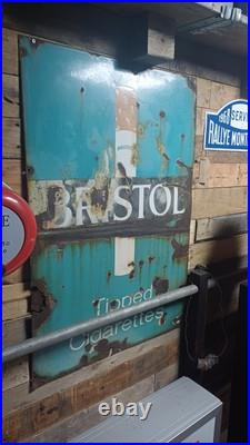 Vintage Bristol Cigarettes Enamel Advertising Sign