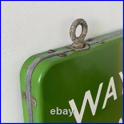 Vintage British Railway Enamel Sign WAY OUT AND LADIES ROOM