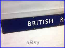 Vintage British Railways. Enamel Metal Station Sign, British Rail, Old