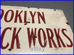 Vintage Brooklyn Fire Brick Works Porcelain Sign Brooklyn NY 36 x 24