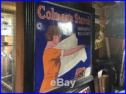 Vintage C1926 Colmans Starch Enamel Sign, some Restoration