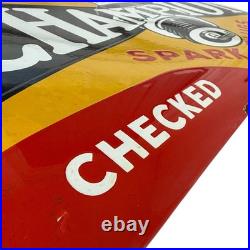 Vintage CHAMPION Spark Plugs Enamel Advertising Plaque Sign