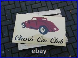 Vintage CLASSIC CAR CLUB Enamel Porcelain Sign / Great Gift for HOT ROD Car Fan