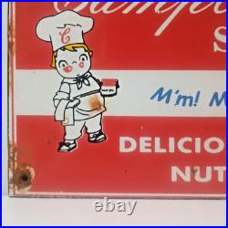 Vintage Campbell's SOUPS Good Delicious Porcelain Enamel Sign 8 x 5.5 Inch
