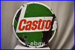 Vintage Castrol Motor Oil Sign Board Porcelain Enamel Round Shape Collectibles