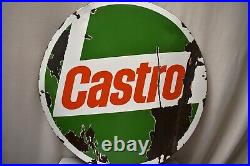 Vintage Castrol Motor Oil Sign Board Porcelain Enamel Round Shape Collectibles