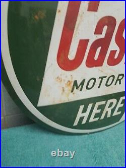 Vintage Castrol Motor Oil Wakefield Porcelain Enamel Advertising Sign 50cm