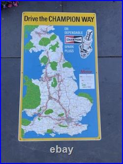 Vintage Champion NOS Tin Sign Not Dunlop Shell Esso Enamel Sign Forecourt