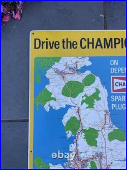 Vintage Champion NOS Tin Sign Not Dunlop Shell Esso Enamel Sign Forecourt