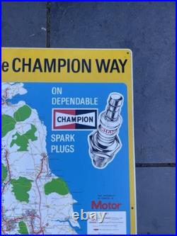 Vintage Champion NOS Tin Sign Not Dunlop Shell Esso Enamel Sign Forecourt