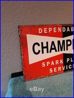 Vintage Champion Spark Plug enamel advertising sign 50 cm x 30 cm