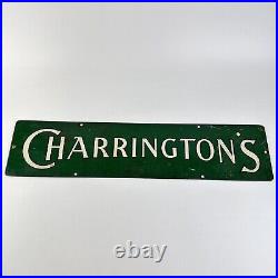 Vintage Charringtons (Ale) Green Enamel Double Sided Sign 55cm x 12.8cm