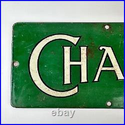 Vintage Charringtons (Ale) Green Enamel Double Sided Sign 55cm x 12.8cm