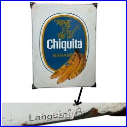 Vintage Chiquita Enamel Advertising Sign Emaille Plaque