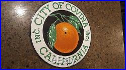 Vintage City Of Covina California Enamel Municipal Sign
