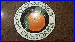 Vintage City Of Covina California Enamel Municipal Sign