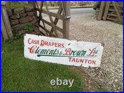 Vintage Clements&Brown Ltd (Taunton)Retailer Enamel Sign, Maker/Original/large