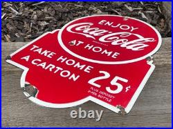 Vintage Coca-Cola Enamel Advertising Sign Raised Lettering Mancave Wall Display