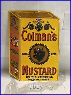 Vintage Coleman's Sign Hand Printed Porcelain Enamel By Dodo Designs