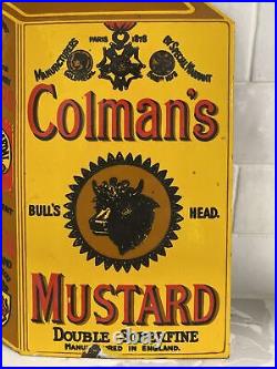 Vintage Coleman's Sign Hand Printed Porcelain Enamel By Dodo Designs