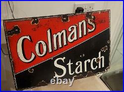 Vintage Coleman's Starch Original Enamel Advertising Sign