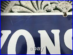 Vintage Collectable Lyons' Tea Blue And White Enamel Advertising Sign