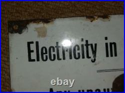 Vintage Colliery Electricity In Mines Rule 4 Original Enamel Sign