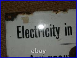 Vintage Colliery Electricity In Mines Rule 4 Original Enamel Sign