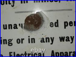 Vintage Colliery Electricity In Mines Rule 4 Original Enamel Sign