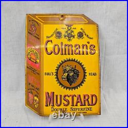 Vintage Colmans Mustard Enamel Advertising Sign