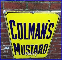 Vintage Colmans Mustard Enamel Sign advertising old sign